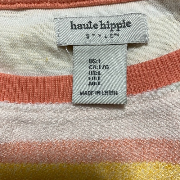 Haute Hippie Kids Terry Cloth Pajama Lounge Set, Pastel Stripes, Size Large. - Picture 6 of 13